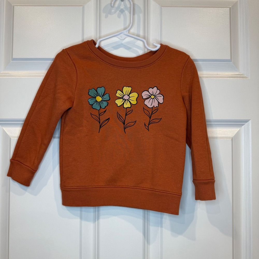 Garanimals Toddler Girls Orange Floral‎ Sweatshirt Size 2T